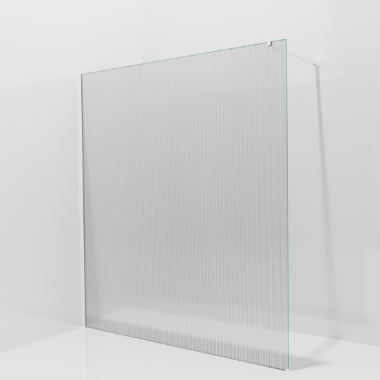 Balmani Modular inloopdouche: 180 x 200 cm, Ribs met coating, Mat witte profielen