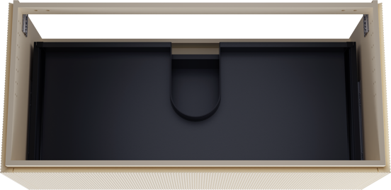 Balmani Eclips meuble sous-lavabo suspendu 120 x 55 cm Sandbeige 2 tiroirs Nervure sym. vert.