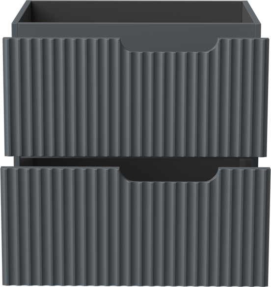 Linie Ribbo meuble sous-vasque suspendu 60 x 46 cm bleu anthracite 2 tiroirs