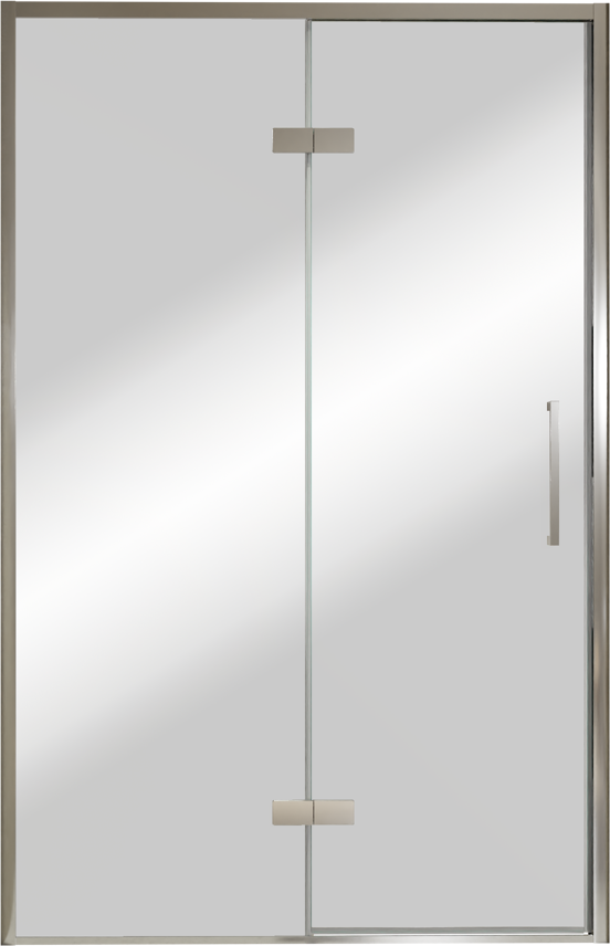 Balmani Senses Design douche draaideur links 140 cm x 210 cm Reflex spiegelglas, Chroom profielen, met coating
