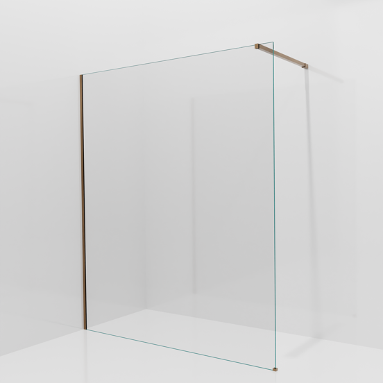 Balmani Modular inloopdouche: 170 x 200 cm, Helder glas met coating, Brushed Rosegold profielen