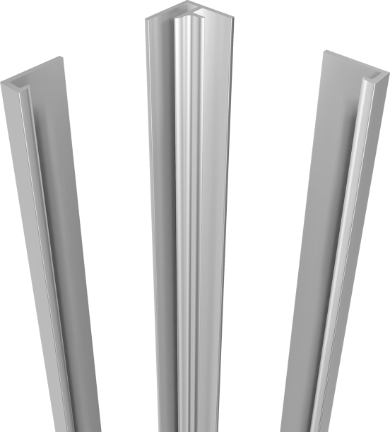 Luca Varess Artdeco  profielenset voor douchewandbekleding 244 cm mat chroom