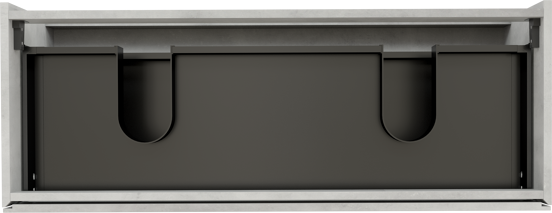 Storke Edge meuble sous-lavabo suspendu 120 x 46 cm béton gris argent 2 tiroirs 2 découpés de siphon