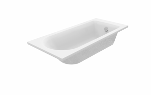 Luca Varess Rosala baignoire encastrable simple 160 x 70 cm acrylique blanc mat