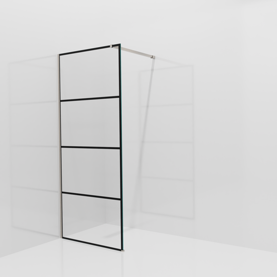 Balmani Modular inloopdouche: 90 x 200 cm, Lined, Brushed CoolMetal profielen
