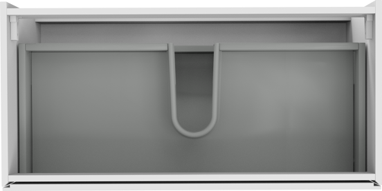Storke Edge hängender Waschbeckenunterschrank: 105 x 52 cm, Weiß glänzend, 2 Schubladen