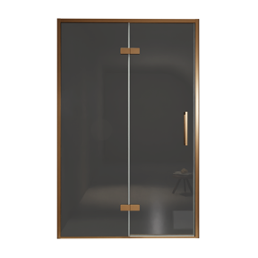 Balmani Senses Design douche draaideur links 140 cm x 210 cm Rookglas, Brushed Rosegold profielen