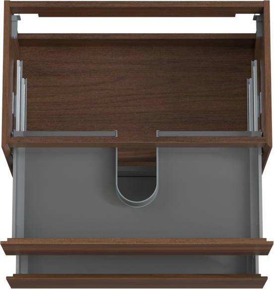 Storke Edge zwevende wastafelonderkast 80 x 46 cm notenhout 2 lades