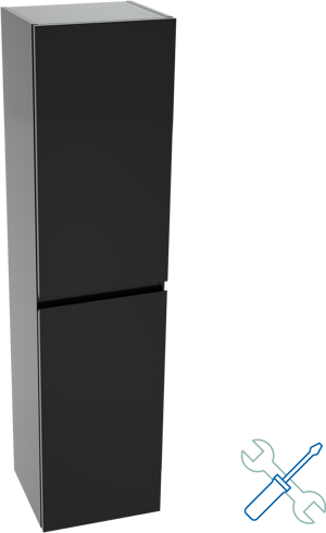 Linie Lado hängender Hochschrank schwarz matt 35 x 30 x 140 cm