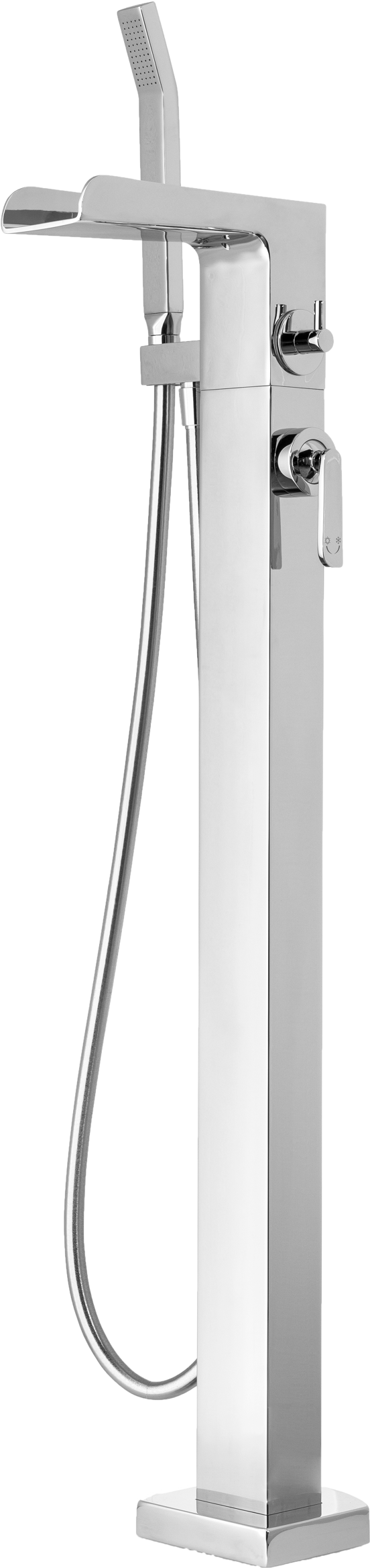 Blaufoss Fontana robinet de bain îlot avec douchette chrome brillant