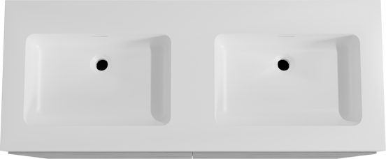 Storke Edge staand badmeubel 130 x 52 cm beton donkergrijs met Mata High dubbele wastafel in solid surface mat wit
