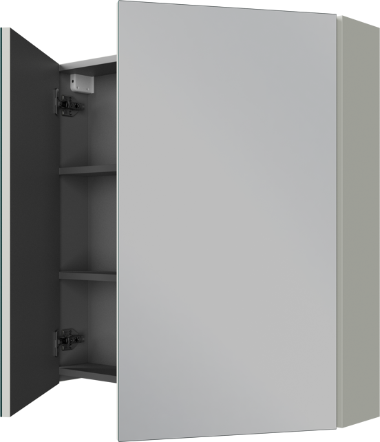 Linie Montro Spiegelschrank Bad: 80 x 75 cm, Greige