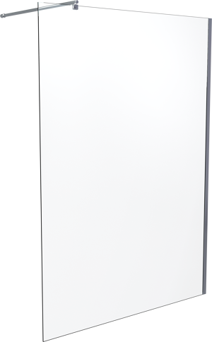SanyOne douche à l'italienne 140 x 195 cm verre transparent profil chrome brillant