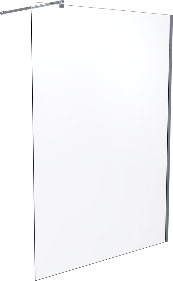 SanyOne Walk-In Dusche: 140 x 195 cm, Klarglas, Chrom Profil, glänzend