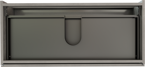 Storke Edge hängender Waschbeckenunterschrank: 100 x 46 cm, Beton dunkelgrau, 2 Schubladen