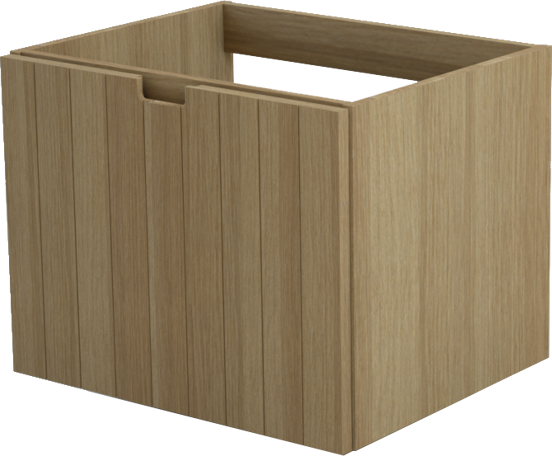 Balmani Adagio hängender Waschbeckenunterschrank: 67,5 x 55 cm, Eiche verwittert, 1 Schublade