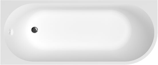 Linie Paulo baignoire d'angle gauche mono 170 x 70 cm acrylique blanc mat