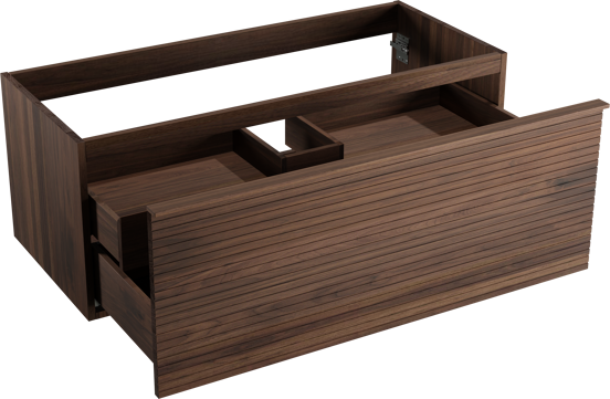 Balmani Forma meuble sous-vasque suspendu nervure horizontale 120 x 55 cm noyer Américain 2 tiroirs