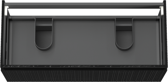 Storke Ribs hängender Waschbeckenunterschrank: 120 x 52 cm, Eiche Schwarz, 2 Schubladen