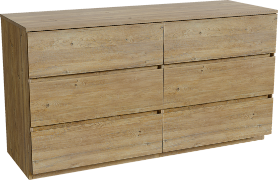 Storke Edge staand badmeubel 150 x 52 cm ruw eiken met Panton enkel of dubbel wastafelblad in melamine ruw eiken