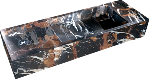 Balmani Mood Handwaschbecken: Portoro Gold Marmor, 65 x 20 cm