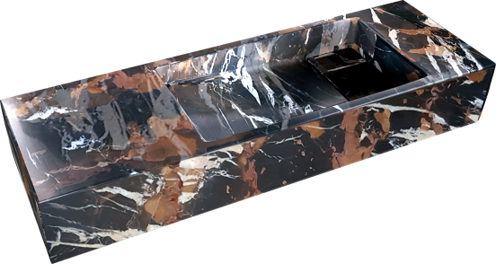 Balmani Mood handenwasser 65 x 20 cm Portoro Gold marmer