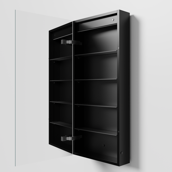 Balmani Mara armoire de toilette lumineux et anti-buée 45 x 100 cm noir mat