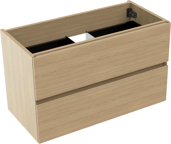 Storke Edge zwevende wastafelonderkast 80 x 40 cm naturel eiken 2 lades