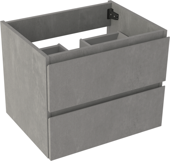 Storke Delta meuble sous-lavabo suspendu 60 x 48 cm béton gris foncé 2 tiroirs