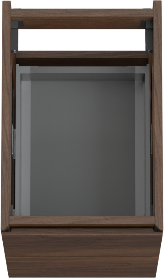 Storke Edge hängender Waschbeckenunterschrank: 35 x 52 cm, Nussbaum, 2 Schubladen