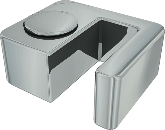 Linie walk-in bevestigingsblok 8mm glas chroom