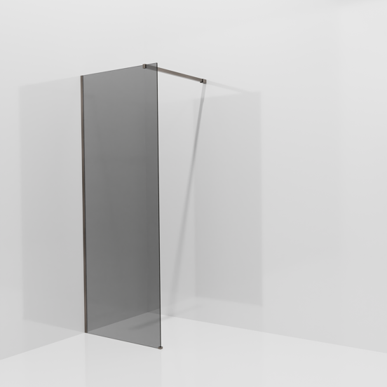 Balmani Modular Walk-In Dusche: 80 x 200 cm, Rauchglas, inklusive Coating, Profil Brushed GunMetal