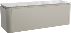 Balmani Moon meuble salle de bains suspendu 160 x 55 cm soie grise avec Moon tablette simple ou double en terrazzo greige terrazzo
