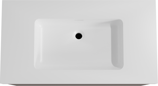 Storke Edge zwevend badkamermeubel 95 x 52 cm notelaar met Mata High enkele wastafel in solid surface mat wit