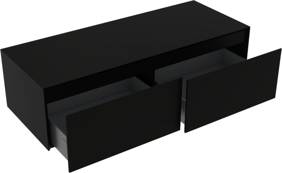 Storke Edge Modulo meuble sous-vasque suspendu 120 x 48 cm noir mat 2 tiroirs