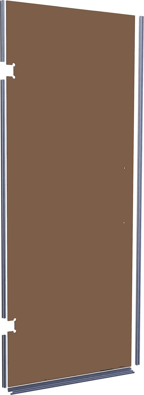 Balmani Modular Glaspaneel en deurdichting voor douchedeur 841mm Bronze, met coating