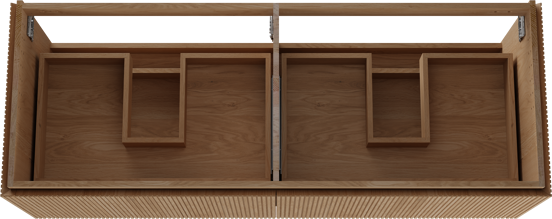 Balmani Eclips meuble sous-lavabo suspendu 150 x 55 cm Chêne naturelle 4 tiroirs Nervure sym. vert.