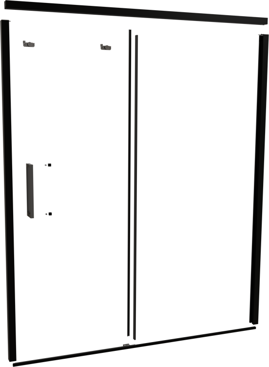 Balmani Senses Design 180 cm ensemble de profils pour porte coulissante niche noir mat