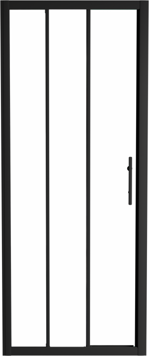 Linie Cadiz porte coulissante en trois parties 80 cm x 190 cm verre transparent profil noir mat
