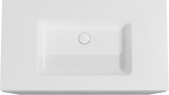 Storke Edge meuble salle de bains à poser 95 x 52 cm béton gris foncé avec Mata plan simple en solid surface blanc mat