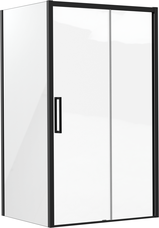 Luca Varess Senses paroi de douche avec porte coulissante et paroi latérale fixe 120 x 100 cm verre transparent profil noir mat