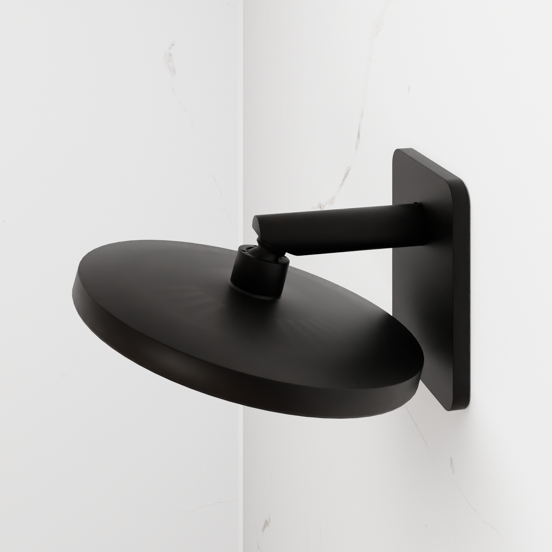 Blaufoss Onos 250 Tête de douche rond 25 cm avec bras de douche support mural noir mat