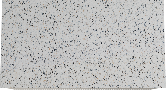 Storke Ribs meuble salle de bains suspendu 95 x 52 cm soie grise avec Tavola tablette simple en blanc/noir mat terrazzo, Nervure droite symétrique verticale