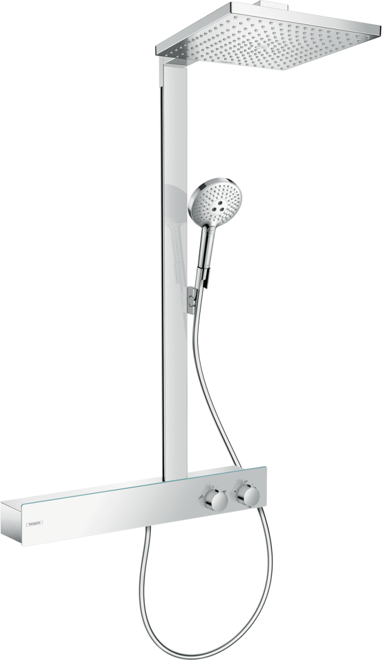 Hansgrohe Raindance E 300 colonne de douche de pluie tablette 60 cm mitigeur thermostatique chrome brillant