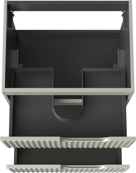 Linie Ribbo zwevende wastafelonderkast 60 x 46 cm greige 2 lades