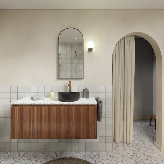 Storke Tavola enkel of dubbel tablet mat wit/zwart terrazzo 120 x 52 cm
