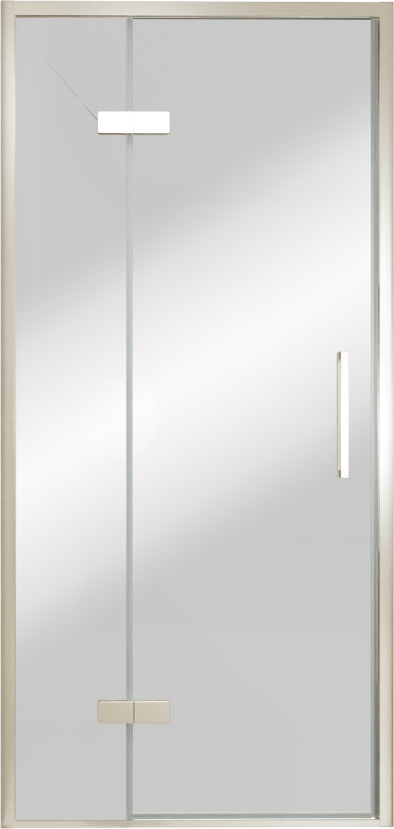 Balmani Senses Design porte pivotante à gauche 100 cm x 210 cm verre Miroir Reflex, Profil Brushed CoolMetal, coating inclus
