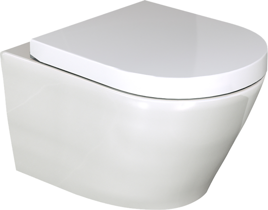 Luca Varess Calibro hangtoilet glanzend wit randloos