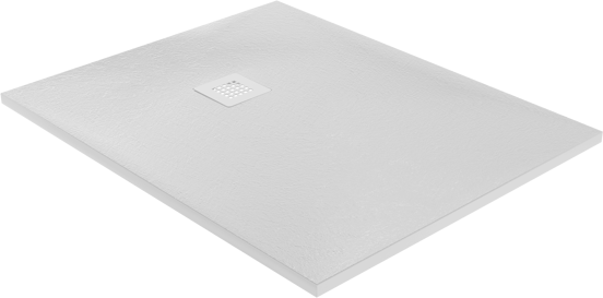 Balmani Vega receveur de douche 90 x 80 cm marbre composite blanc mat texture ardoise