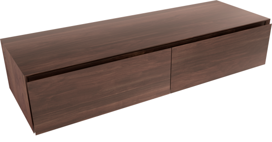 Balmani Mitra Elements zwevende wastafelonderkast 150 x 50 cm Amerikaanse notelaar 2 lades